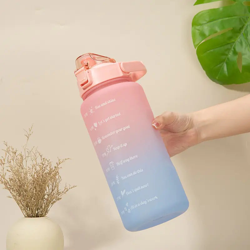 2L Large Capacity Water Bottle with Straw